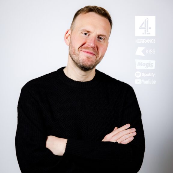 Mark Adams Headshot with logos