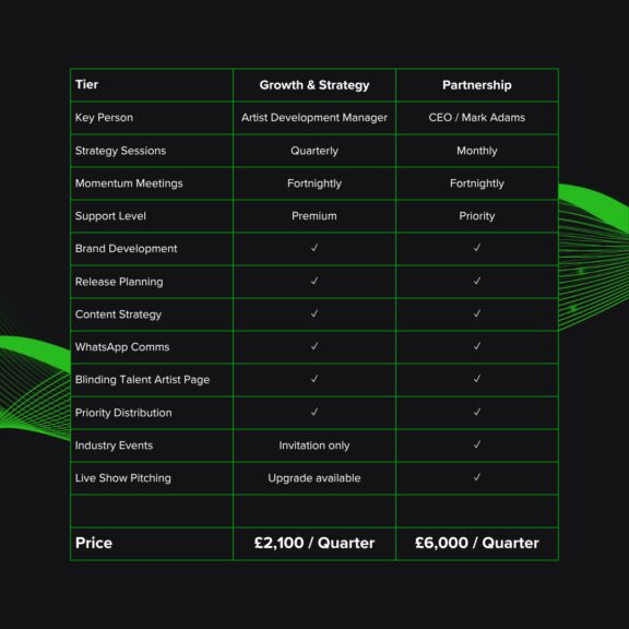 Artist Development Pricing